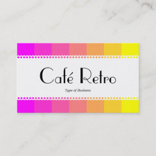 Carte De Visite Café Retro (Scalloped) - Magenta to Yellow