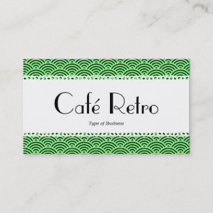 Carte De Visite Café Retro (Scalloped) - Motif à échelle de poisso