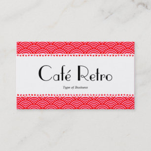 Carte De Visite Café Retro (Scalloped) - Motif à échelle de poisso