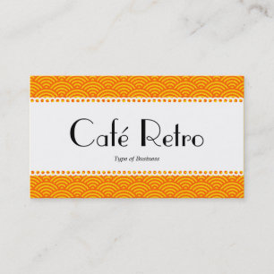 Carte De Visite Café Retro (Scalloped) - Motif à échelle de poisso
