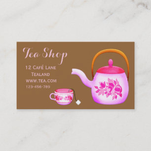 Carte De Visite Café rétro thé designer thé pot