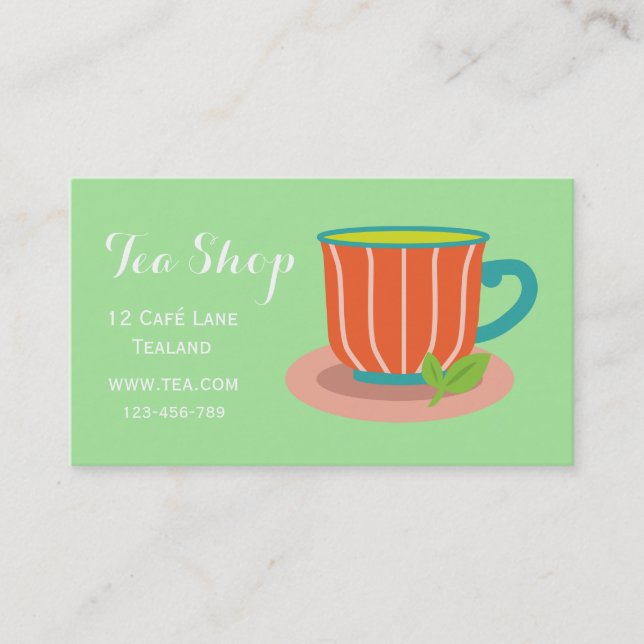 Carte De Visite Café rétro thé designer thé pot (Devant)