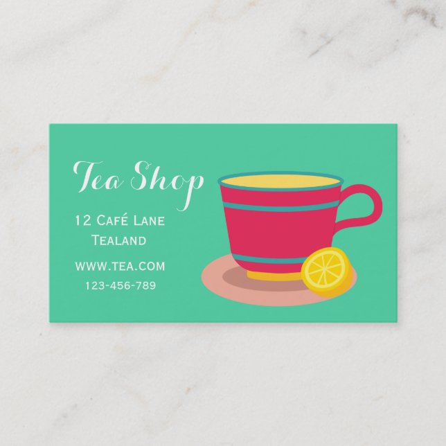 Carte De Visite Café rétro thé designer thé pot (Devant)
