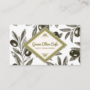 Carte De Visite Café rustique vintage d'illustration de branches