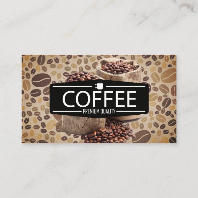 Carte De Visite Café | Sac Barista de haricots de café (Devant)