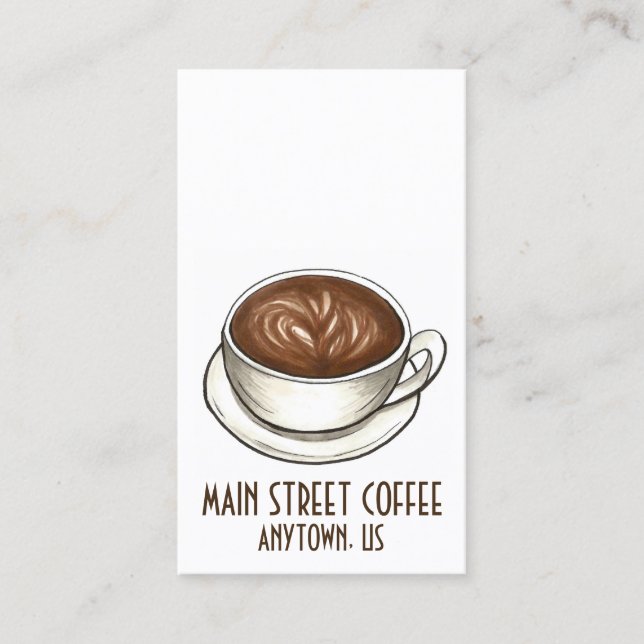 Carte De Visite Café Seattle Latte Café Café Café Barista Cup (Devant)