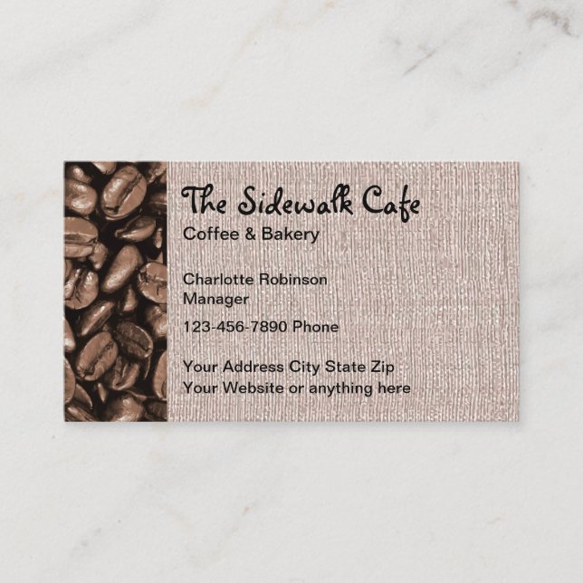 Carte De Visite Café Sidewalk (Devant)