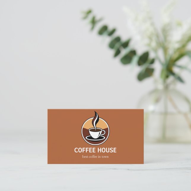 Carte de visite café simple moderne (Debout devant)