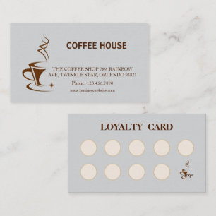 Carte De Visite Café simple moderne Shop Loyalty Card
