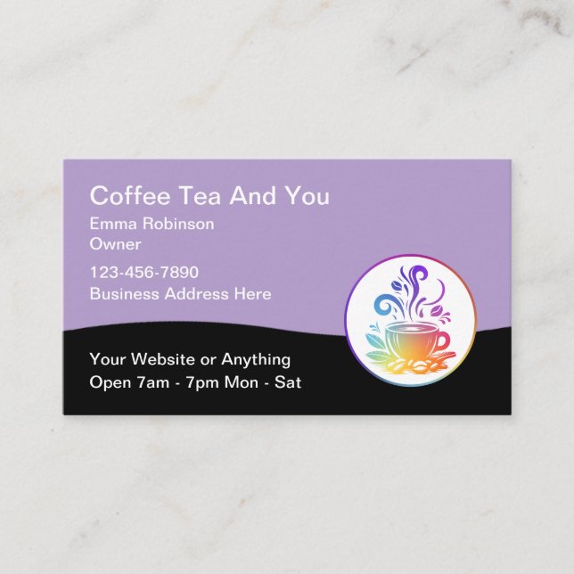 Carte De Visite Café Thème Trottoir Café (Devant)