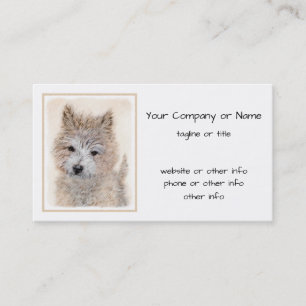 Carte De Visite Cairn Terrier Peinture Chiot - Art Chien original