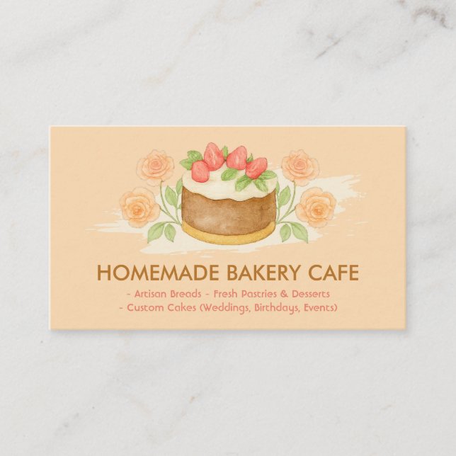 Carte De Visite Cake Maker Cookies Événement Boulangerie Cafés (Devant)