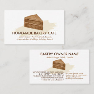Carte De Visite Cake Maker Cookies Mariage Birthday Bakery Minimal