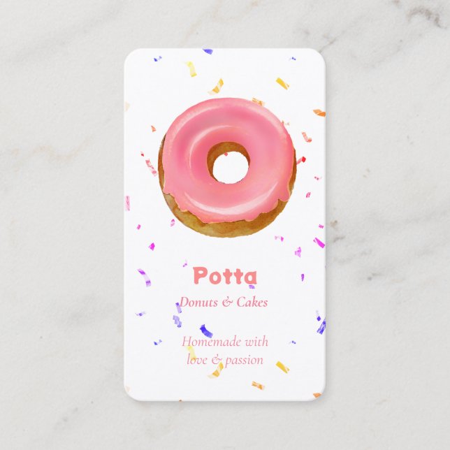 CARTE DE VISITE CAKE PATISSERIE CUPCAKE BAKERY DONUT QR CODE (Devant)