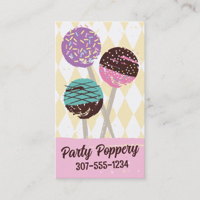 Carte De Visite Cake pops événement mariage boulangerie boulangeri (Devant)