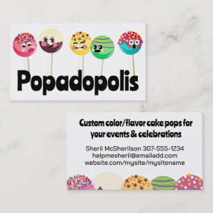 Carte De Visite Cake pops événement mariage boulangerie pâtisserie