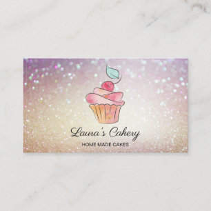 Carte De Visite Cakes Sweets Cupcake Accueil Boulangerie Girly Aqu