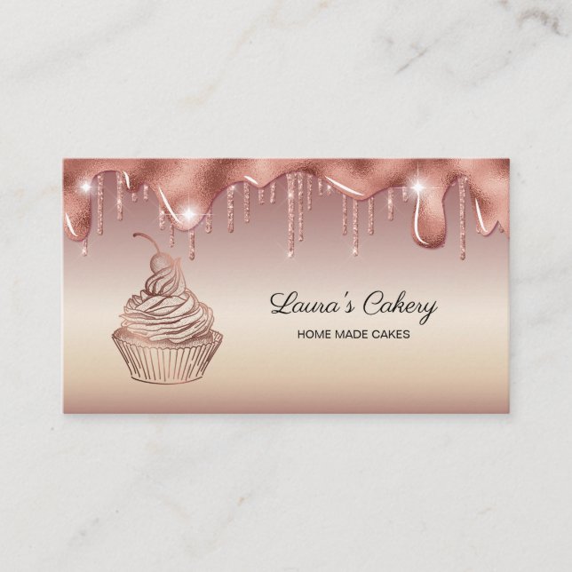 Carte De Visite Cakes & Sweets Cupcake Accueil Boulangerie Laisser (Devant)