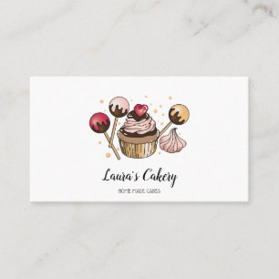Carte De Visite Cakes & Sweets Cupcake Accueil Boulangerie Laisser