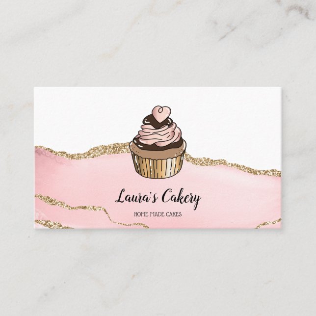 Carte De Visite Cakes & Sweets Cupcake Accueil Boulangerie Laisser (Devant)