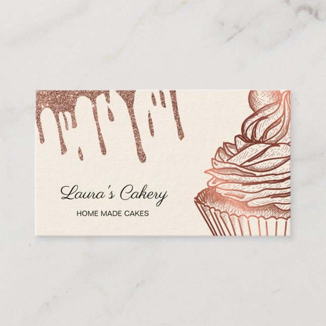 Carte De Visite Cakes & Sweets Cupcake Accueil Boulangerie Laisser (Devant)
