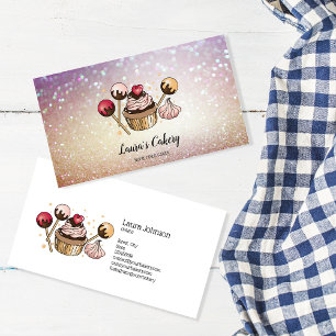 Carte De Visite Cakes & Sweets Cupcake Accueil Boulangerie Laisser