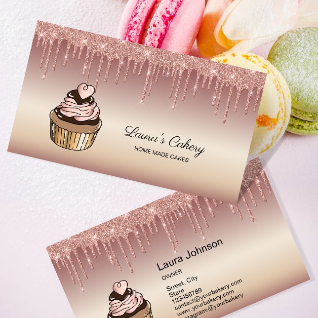 Carte De Visite Cakes & Sweets Cupcake Accueil Boulangerie Laisser (Créateur téléchargé)
