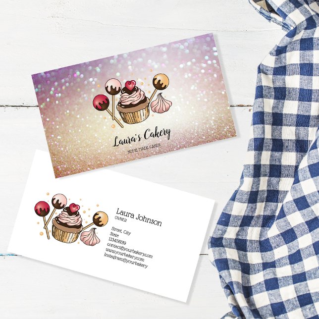 Carte De Visite Cakes & Sweets Cupcake Accueil Boulangerie Laisser (Créateur téléchargé)