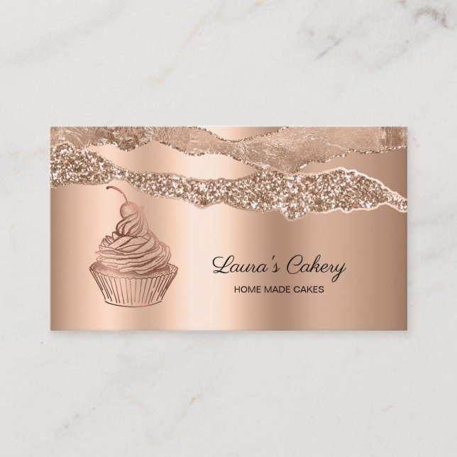 Carte De Visite Cakes & Sweets Cupcake Accueil Boulangerie Laisser (Devant)