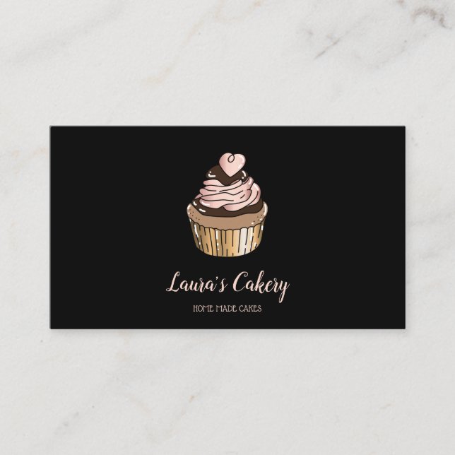 Carte De Visite Cakes & Sweets Cupcake Accueil Boulangerie Laisser (Devant)