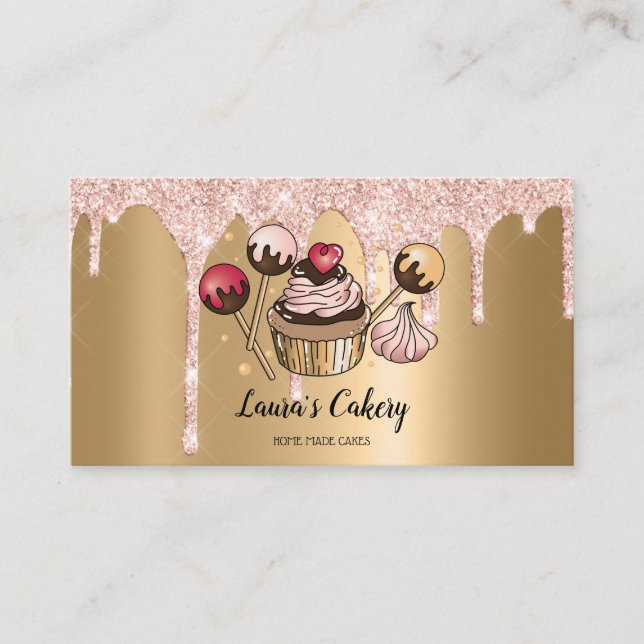Carte De Visite Cakes & Sweets Cupcake Accueil Boulangerie Laisser (Devant)