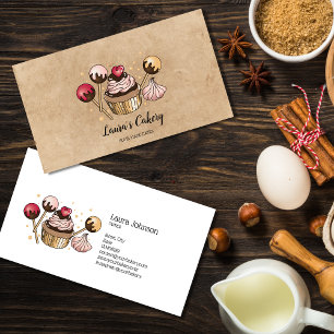 Carte De Visite Cakes & Sweets Cupcake Accueil Boulangerie Papier 
