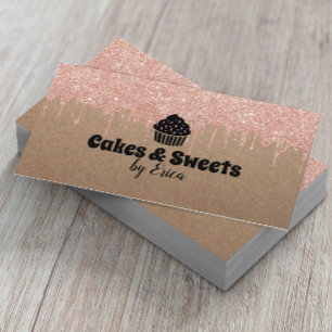 Carte De Visite Cakes & Sweets Cupcake Accueil Boulangerie Rustiqu