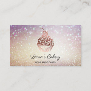 Carte De Visite Cakes & Sweets Cupcake Home Bakery Rustic Vintage