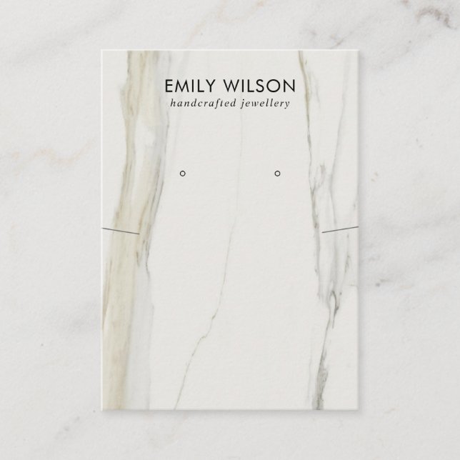CARTE DE VISITE CALACATTA MARBRE TEXTURE ÉCRAN D'APPUI (Devant)