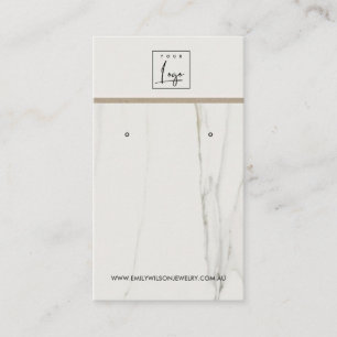 CARTE DE VISITE CALACATTA MARBRE TEXTURE STUD EARRÊT AFFICHAGE