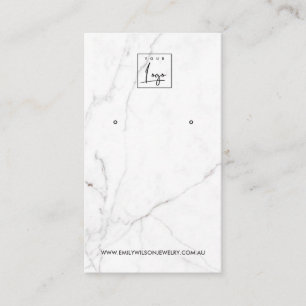CARTE DE VISITE CALACATTA MARBRE TEXTURE STUD EARRÊT AFFICHAGE
