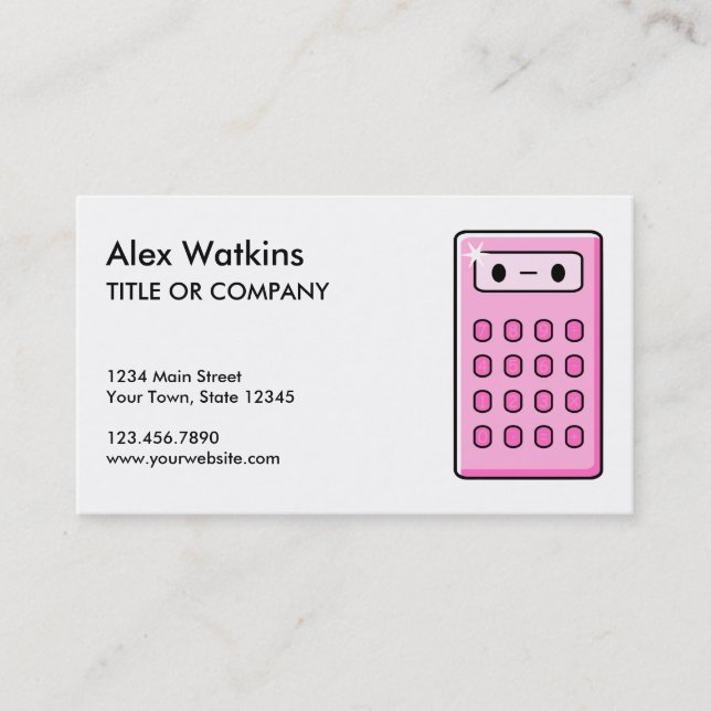 Carte De Visite Calculatrice de comptable (Devant)