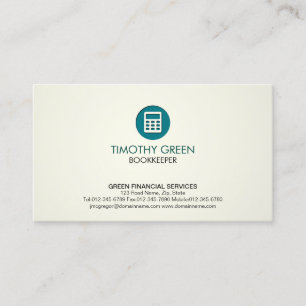 Carte De Visite Calculatrice des services financiers du comptable 