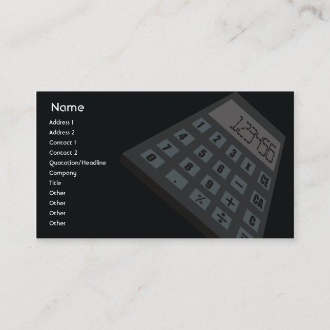 Carte De Visite Calculatrice - Entreprise (Devant)