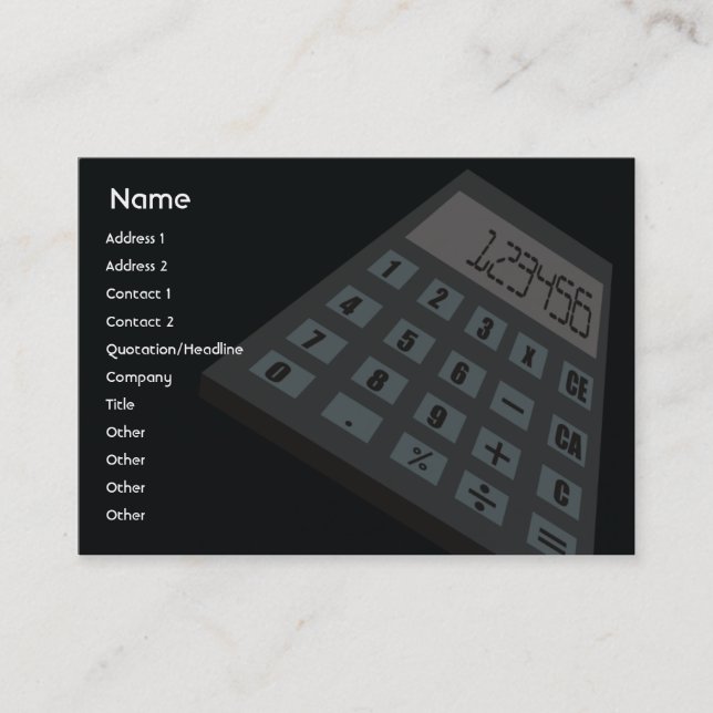 Carte De Visite Calculatrice - potelée (Devant)
