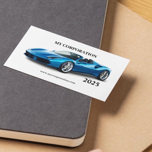Carte De Visite Calendrier 2025 Blue Sport Car Pocket (Créateur téléchargé)