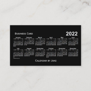 Carte De Visite Calendrier blanc de Neon 2022 par Janz