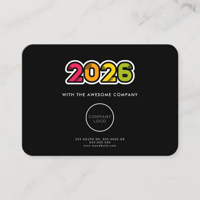 Carte De Visite Calendrier coloré 2025 entreprise (Devant)