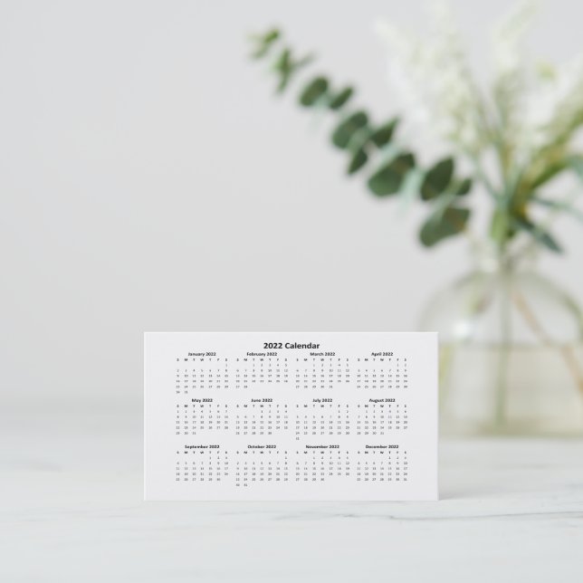 Carte de visite Calendrier de la taille du portefe (Debout devant)