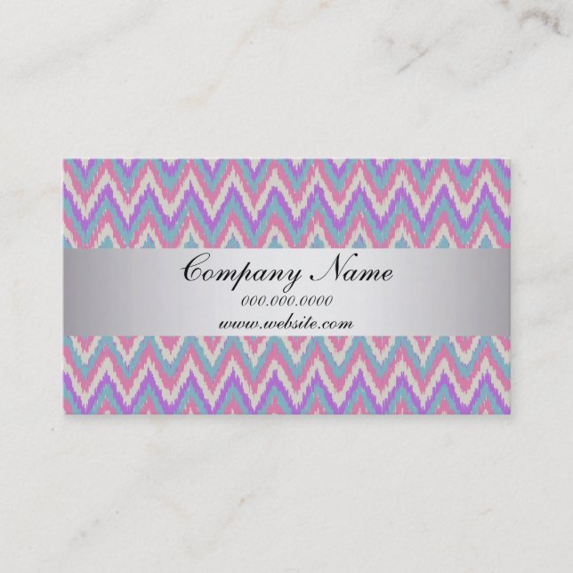 Carte De Visite Calendrier Pastel Ikat ZigZag Pocket 2019 (Devant)
