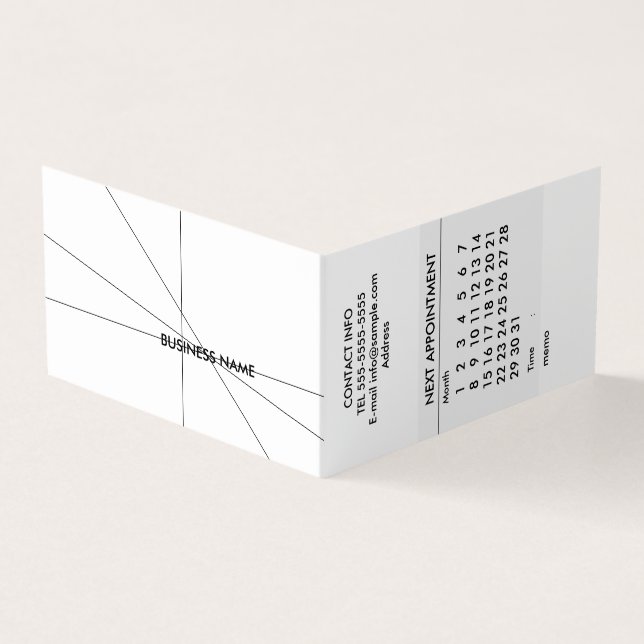 Carte De Visite Calendrier simple (Extérieur)
