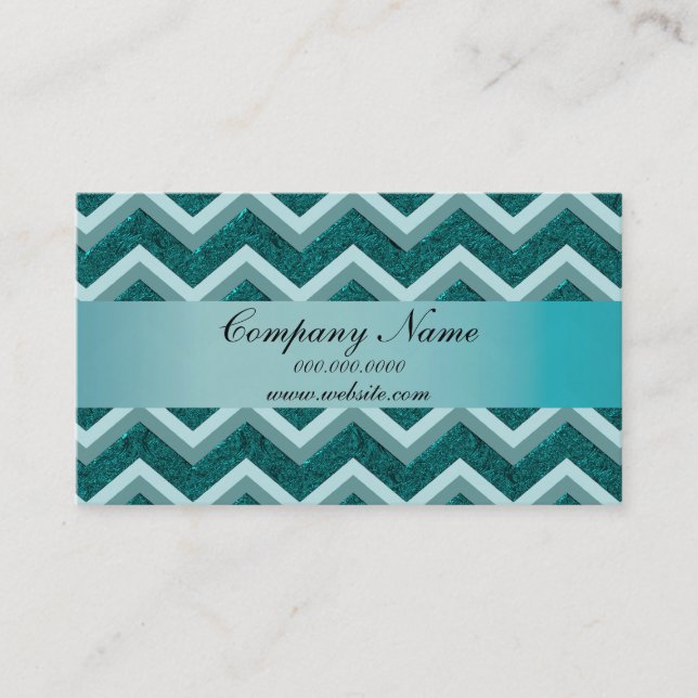 Carte De Visite Calendrier Turquoise foncé Zigzag Pocket 2019 (Devant)