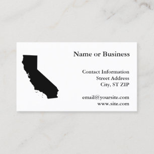 Carte De Visite Californie en noir et blanc