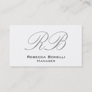 Carte de visite Calligraphic White Monogram Manage